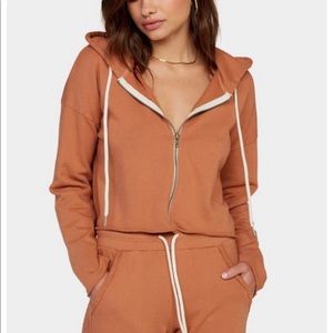 MATE the Label Cropped Zip-Up Hoodie
